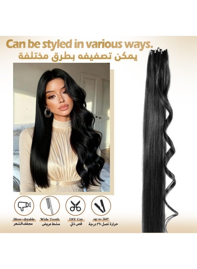 Rich Coco Invisible HD Seamless Hair Extensions 100% Virgin Human Hair Straight Hair Extensions Ash Blonde Soft Silky Thick Natural Long Lasting Hair Extensions for Women - Image 3
